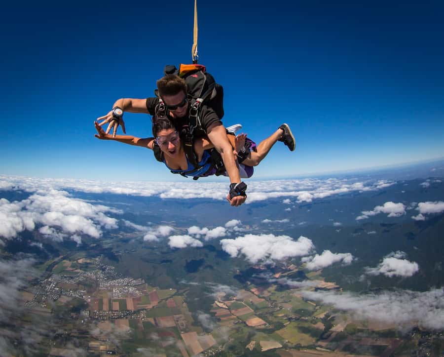 Cairns: Tandem Skydive Experience - The aircraft and the view: Cairns, reef, and rainforest from above