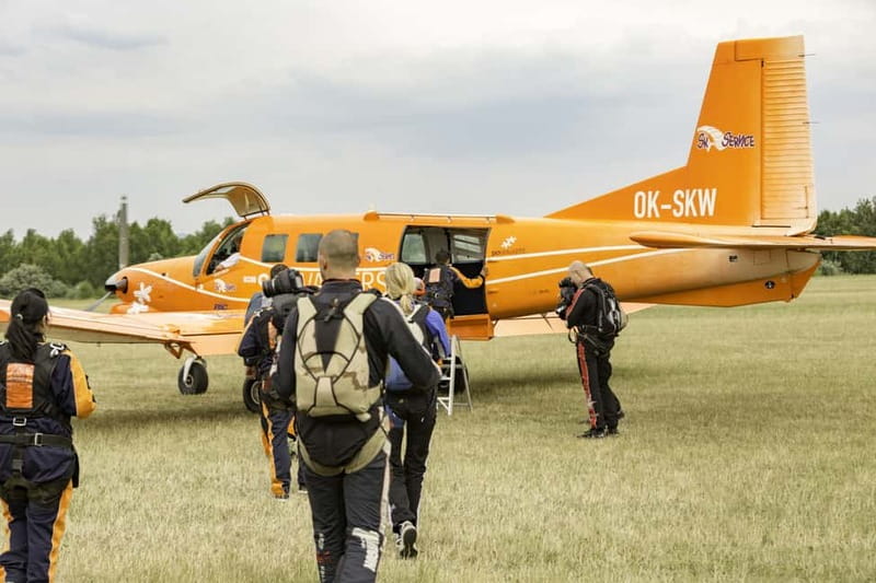 Tandem Skydiving Adventure in Prague - Climb to 14,000 feet: you’ll see the Czech countryside first